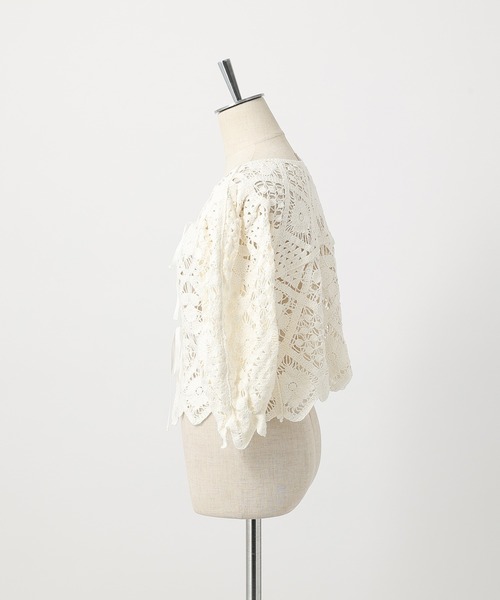 one after another NICE CLAUP（ワンアフターアナザーナイスクラップ）の「かぎ針レースTOPS（Tシャツ/カットソー・レディース・ブラック/アイボリー/マスタード・FREE）」の22枚目の写真