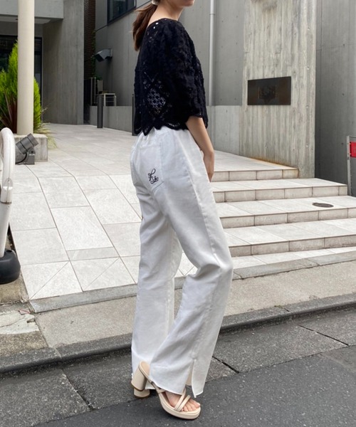 one after another NICE CLAUP（ワンアフターアナザーナイスクラップ）の「かぎ針レースTOPS（Tシャツ/カットソー・レディース・ブラック/アイボリー/マスタード・FREE）」の17枚目の写真