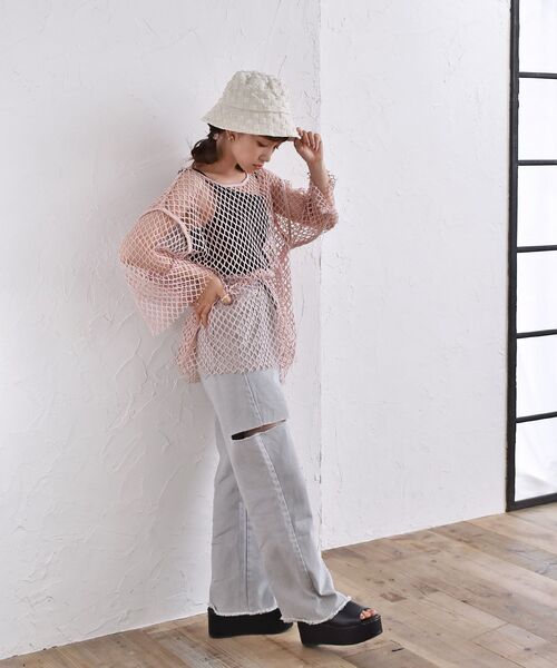 ems excite（エムズエキサイト）の「ダメージデニムPT（その他パンツ・レディース・ライトグレー/オフホワイト/ブルー系その他5/ライトブルー・FREE）」の15枚目の写真