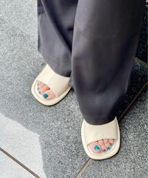 ◆ストレッチ丸ヒールサンダル