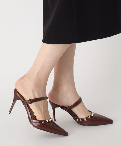 ESPERANZA(エスペランサ)の「◆2WAYストラップスタッズヒールミュール(パンプス・レディース・ブラウン系/ブラック/グリーン/ピンクベージュ・LL/S/M/L)」の2枚目の写真