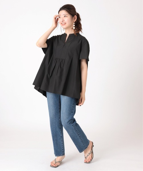 B.C STOCK(ベーセーストック)の「バックプリーツブラウス(シャツ/ブラウス・レディース・ブラック/ネイビー/アイボリー・FREE)」の8枚目の写真