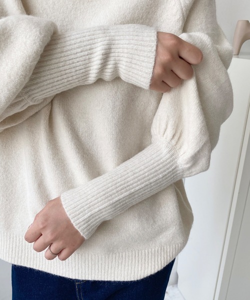セール】ハイネックモチモチニットプルオーバー（ニット/セーター