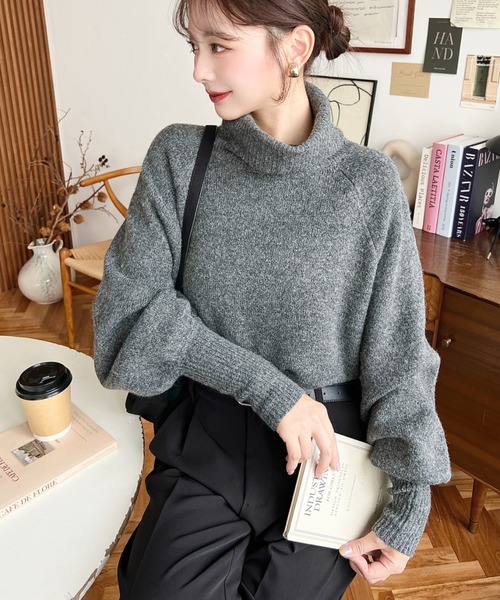 セール】ハイネックモチモチニットプルオーバー（ニット/セーター