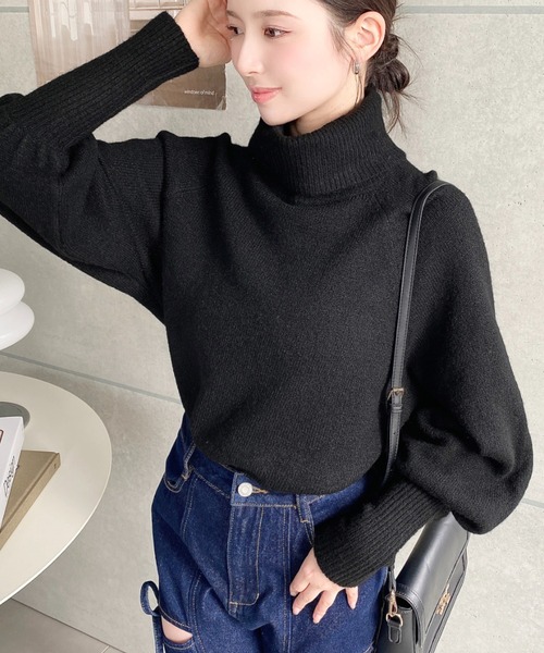セール】ハイネックモチモチニットプルオーバー（ニット/セーター