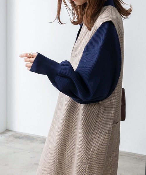 BONLECILL（ボンルシール）の「キーネック ガンクラブチェックジャンパースカート/ワンピース（ジャンパースカート・レディース・ブラック/ブラウン・FREE）」の18枚目の写真