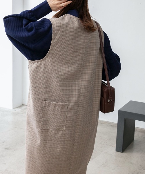 BONLECILL（ボンルシール）の「キーネック ガンクラブチェックジャンパースカート/ワンピース（ジャンパースカート・レディース・ブラック/ブラウン・FREE）」の19枚目の写真