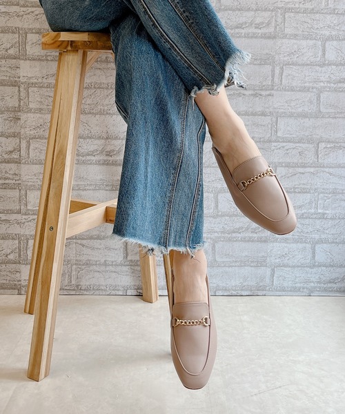 Noubel Voug Relax（ヌーベルヴォーグリラックス）の「バブーシュビットローファー（ローファー・レディース・ブラック/アイボリー/グレイッシュベージュ・LL/S/M/L）」の3枚目の写真