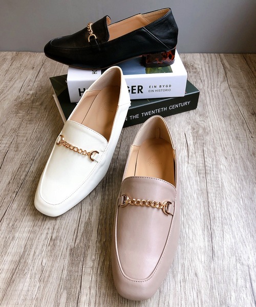 Noubel Voug Relax（ヌーベルヴォーグリラックス）の「バブーシュビットローファー（ローファー・レディース・ブラック/アイボリー/グレイッシュベージュ・LL/S/M/L）」の5枚目の写真