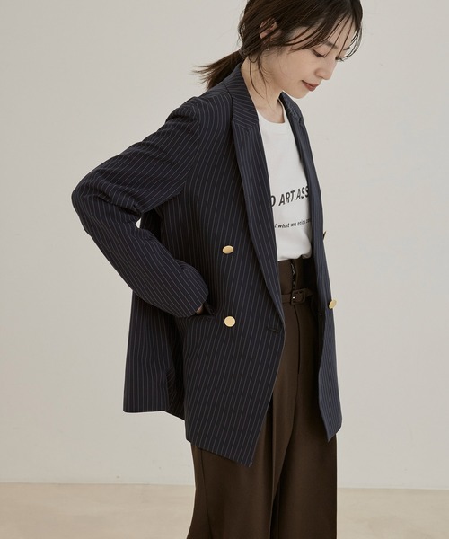 VIS(ビス)の「金釦ダブルジャケット(テーラードジャケット・レディース・ネイビー/ブルー系その他・S/M)」の10枚目の写真