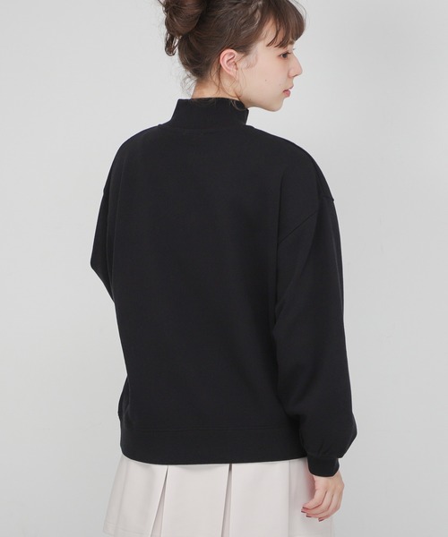 Honeys（ハニーズ）の「ジップ使いゆるトレーナー（スウェット・レディース・ブラック/グリーン/ブルー/ホワイト・L/M/S）」の14枚目の写真