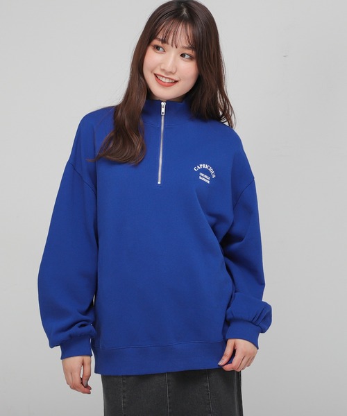 Honeys（ハニーズ）の「ジップ使いゆるトレーナー（スウェット・レディース・ブラック/グリーン/ブルー/ホワイト・L/M/S）」の18枚目の写真