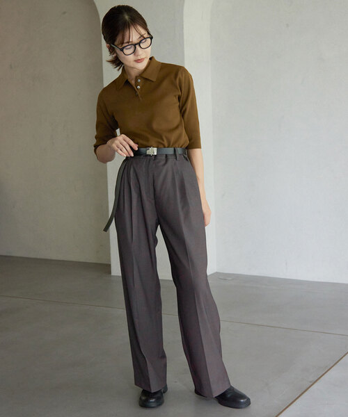 SLOBE IENA(スローブイエナ)の「ツータックトラウザー(その他パンツ・レディース・チャコールグレー/ベージュ・38/36)」の9枚目の写真