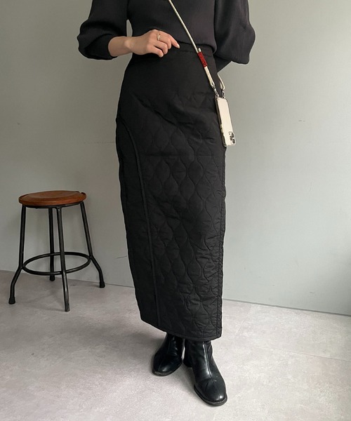 CAPRICIEUX LE'MAGE（カプリシューレマージュ）の「キルトナロースカート（スカート・レディース・ブラック/カーキ・38/36）」の21枚目の写真