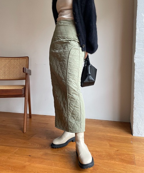 CAPRICIEUX LE'MAGE（カプリシューレマージュ）の「キルトナロースカート（スカート・レディース・ブラック/カーキ・38/36）」の5枚目の写真
