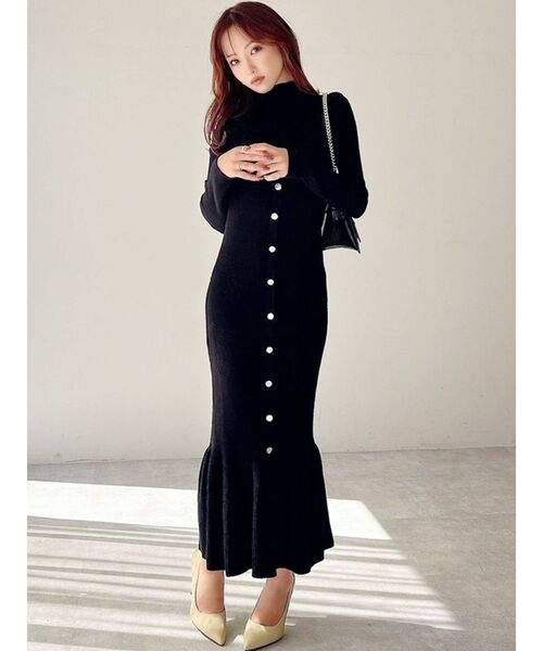 RESEXXY（リゼクシー）の「ニットレイヤードキャミワンピース（ワンピース・レディース・ブラック/グレー/モカ・FREE）」の6枚目の写真