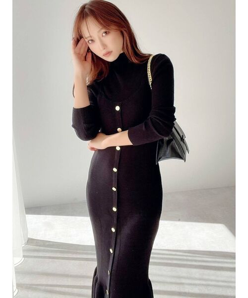 RESEXXY（リゼクシー）の「ニットレイヤードキャミワンピース（ワンピース・レディース・ブラック/グレー/モカ・FREE）」の8枚目の写真