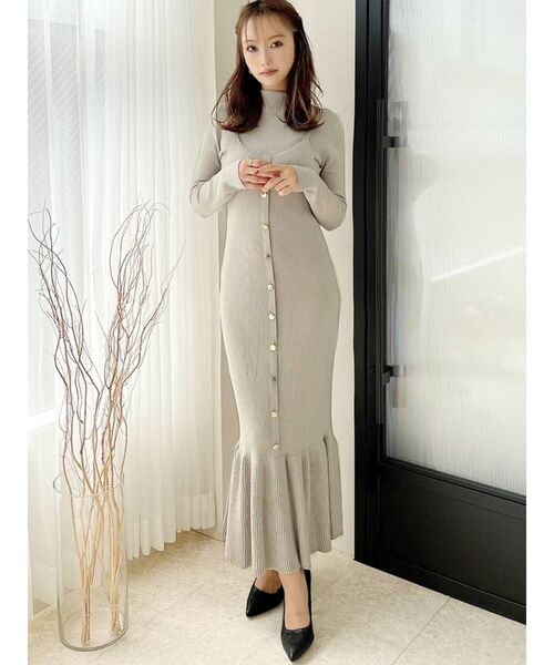 RESEXXY（リゼクシー）の「ニットレイヤードキャミワンピース（ワンピース・レディース・ブラック/グレー/モカ・FREE）」の11枚目の写真