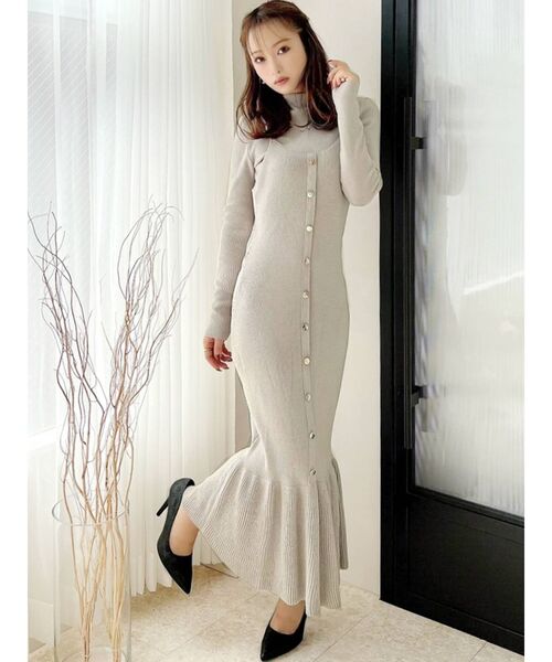 RESEXXY（リゼクシー）の「ニットレイヤードキャミワンピース（ワンピース・レディース・ブラック/グレー/モカ・FREE）」の12枚目の写真