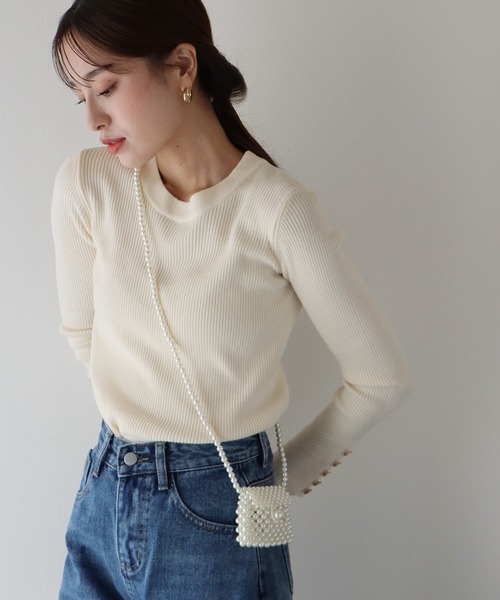 BLUEEAST(ブルーイースト)の「マイクロパールバッグ(ショルダーバッグ・レディース・オフホワイト・FREE)」の2枚目の写真