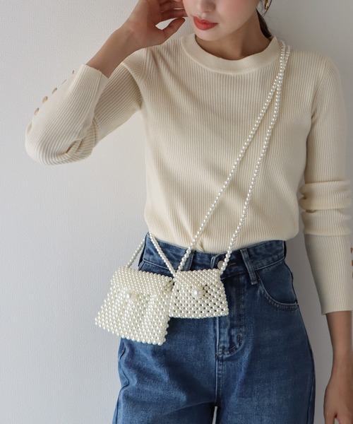 BLUEEAST(ブルーイースト)の「マイクロパールバッグ(ショルダーバッグ・レディース・オフホワイト・FREE)」の14枚目の写真