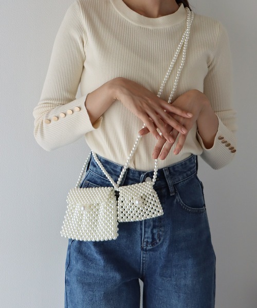 BLUEEAST(ブルーイースト)の「マイクロパールバッグ(ショルダーバッグ・レディース・オフホワイト・FREE)」の13枚目の写真