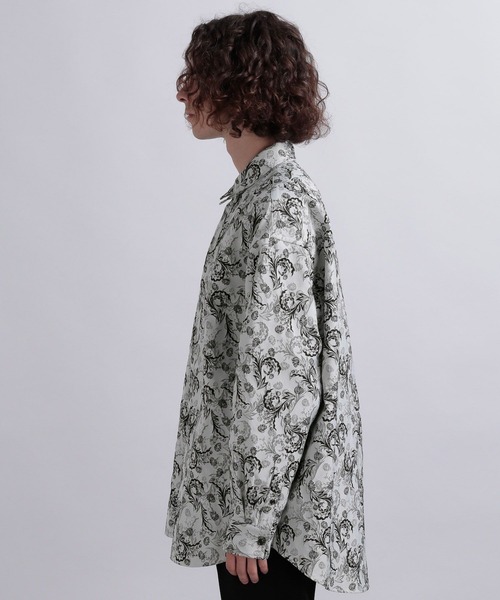 HARE(ハレ)の「ジャガードフラワーシャツ(HARE)(シャツ/ブラウス・メンズ・ブラック/グレー/グレー系その他・SMALL/MEDIUM)」の15枚目の写真