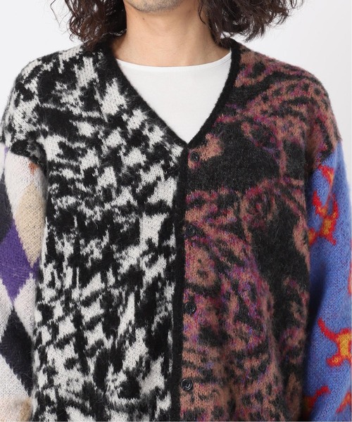 INHERIT（インヘリット）の「オーバーサイズ 総柄カーディガン（カーディガン/ボレロ・メンズ・ブラック系その他・MEDIUM/LARGE）」の2枚目の写真