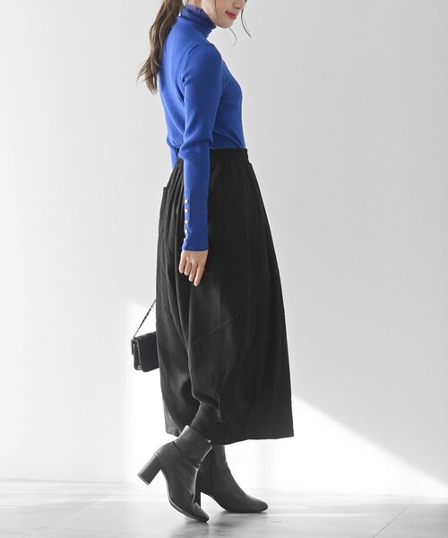 rps（アールピーエス）の「ツイル起毛ボリュームタックパンツ（その他パンツ・レディース・チャコールグレー/グレイッシュベージュ/ブラック/カーキ/モカ・フリー）」の9枚目の写真