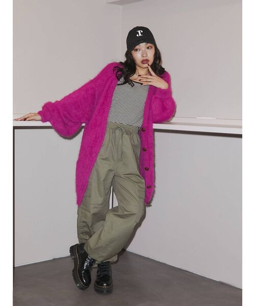 jouetie（ジュエティ）の「フェザーヤーンチュニックカーデ（カーディガン/ボレロ・レディース・ブラック/レッド/ピンク/ブルー/パープル・MEDIUM）」の20枚目の写真