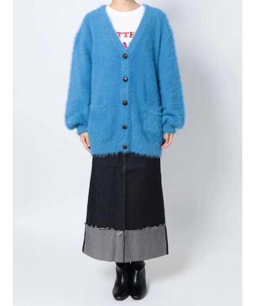 jouetie（ジュエティ）の「フェザーヤーンチュニックカーデ（カーディガン/ボレロ・レディース・ブラック/レッド/ピンク/ブルー/パープル・MEDIUM）」の18枚目の写真