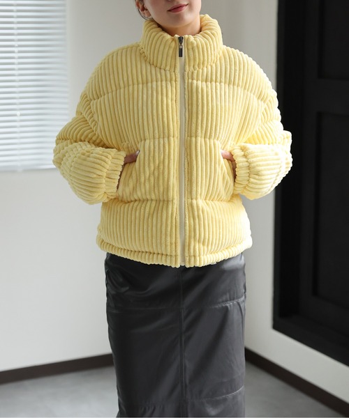 LAC-VERT(ラック・ヴェール)の「【選べる素材】新素材登場!コーデュロイ/合皮ダウン(ダウンジャケット/コート・レディース・ブラック/ブルー/ブラウン/ピンク/ホワイト/イエロー/パープル/アイボリー/ライトピンク/ライトイエロー/ライトブルー/ホワイト系その他/ブラック系その他/シルバー・S/M)」の17枚目の写真