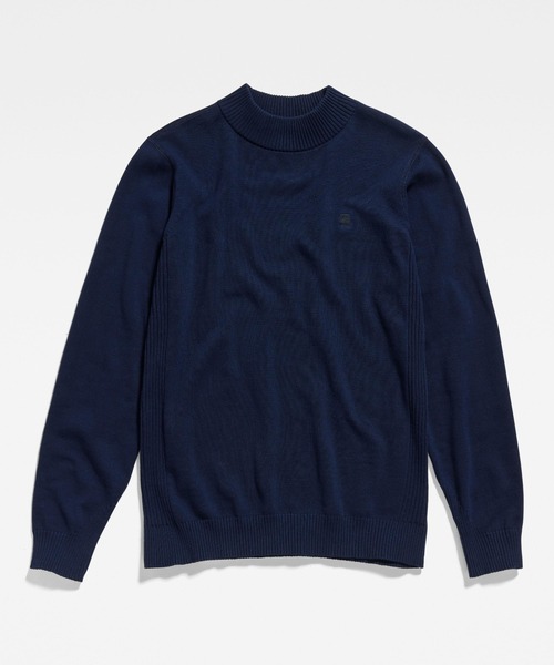 G-STAR（ジースター）の「CLASSIC SPORT MOCK KNIT/モックネック/ワンポイント/ロゴセーター（ニット/セーター・メンズ・ダークブルー/ダークブラック・MEDIUM/LARGE/X-LARGE/X-SMALL/SMALL）」の11枚目の写真