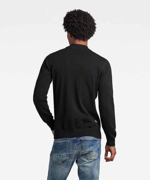 G-STAR（ジースター）の「CLASSIC SPORT MOCK KNIT/モックネック/ワンポイント/ロゴセーター（ニット/セーター・メンズ・ダークブルー/ダークブラック・MEDIUM/LARGE/X-LARGE/X-SMALL/SMALL）」の4枚目の写真