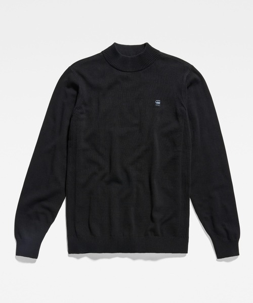 G-STAR（ジースター）の「CLASSIC SPORT MOCK KNIT/モックネック/ワンポイント/ロゴセーター（ニット/セーター・メンズ・ダークブルー/ダークブラック・MEDIUM/LARGE/X-LARGE/X-SMALL/SMALL）」の6枚目の写真