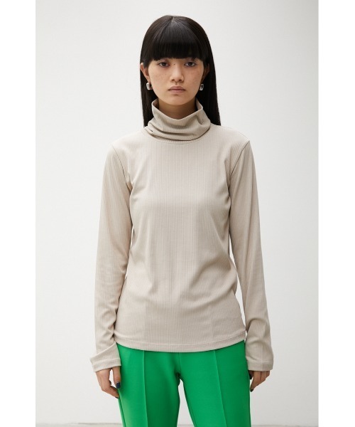 AZUL by moussy（アズールバイマウジー）の「BASIC RIB TURTLE NECK TOPS/ベーシックリブタートルネックトップス（Tシャツ/カットソー・レディース・グレイッシュベージュ/オレンジ/ダークブルー/ブラック・MEDIUM/SMALL）」の17枚目の写真