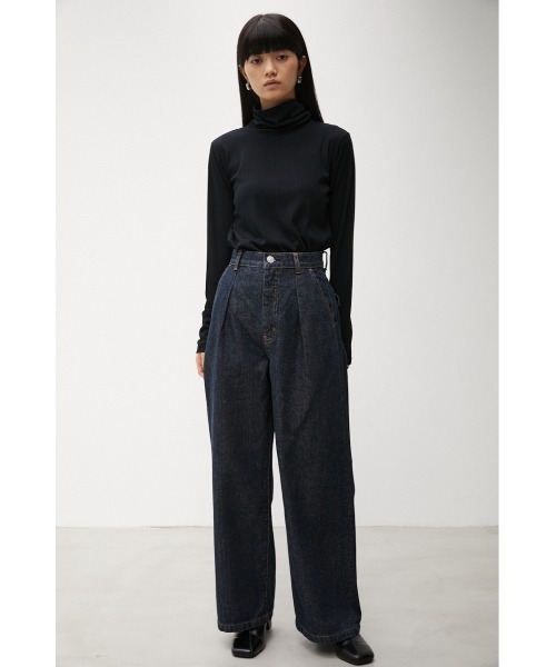 AZUL by moussy（アズールバイマウジー）の「BASIC RIB TURTLE NECK TOPS/ベーシックリブタートルネックトップス（Tシャツ/カットソー・レディース・グレイッシュベージュ/オレンジ/ダークブルー/ブラック・MEDIUM/SMALL）」の7枚目の写真