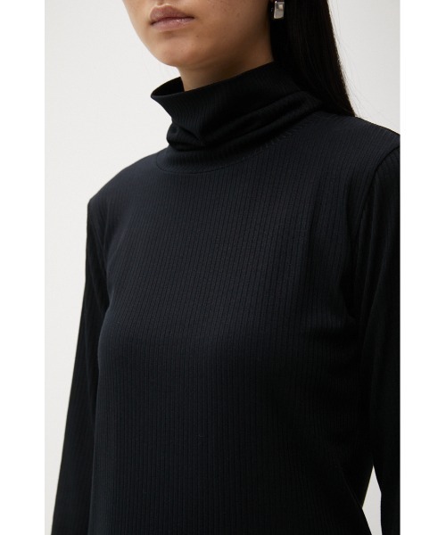 AZUL by moussy（アズールバイマウジー）の「BASIC RIB TURTLE NECK TOPS/ベーシックリブタートルネックトップス（Tシャツ/カットソー・レディース・グレイッシュベージュ/オレンジ/ダークブルー/ブラック・MEDIUM/SMALL）」の11枚目の写真
