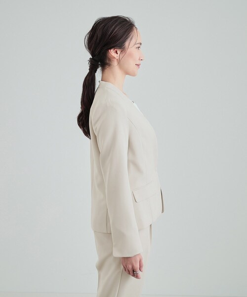 SHOO・LA・RUE(シューラルー)の「◆【洗える】ダブルクロスジャケット(ノーカラージャケット・レディース・ベージュ系その他6/ブラック系2・07/06/01/05/03/02/04)」の11枚目の写真