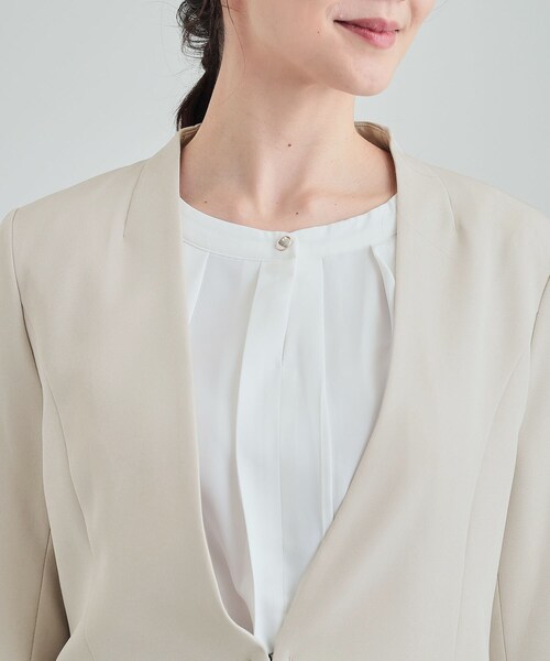 SHOO・LA・RUE(シューラルー)の「◆【洗える】ダブルクロスジャケット(ノーカラージャケット・レディース・ベージュ系その他6/ブラック系2・07/06/01/05/03/02/04)」の13枚目の写真