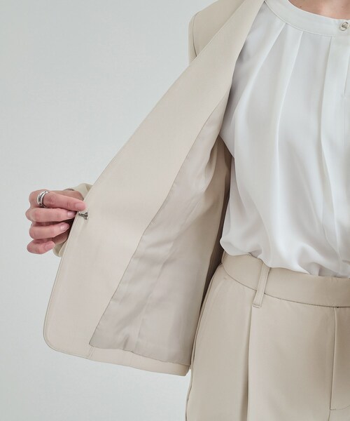 SHOO・LA・RUE(シューラルー)の「◆【洗える】ダブルクロスジャケット(ノーカラージャケット・レディース・ベージュ系その他6/ブラック系2・07/06/01/05/03/02/04)」の18枚目の写真