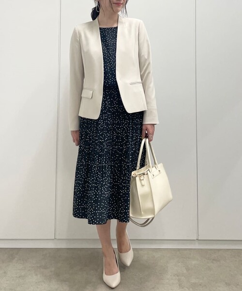 SHOO・LA・RUE(シューラルー)の「◆【洗える】ダブルクロスジャケット(ノーカラージャケット・レディース・ベージュ系その他6/ブラック系2・07/06/01/05/03/02/04)」の20枚目の写真