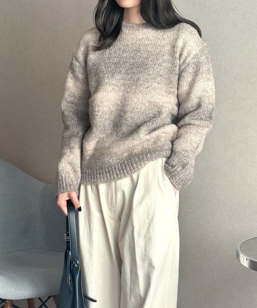 Isn't She?(イズントシー)の「グラデーションニット(ニット/セーター・レディース・ベージュ/ブラック・FREE)」の12枚目の写真