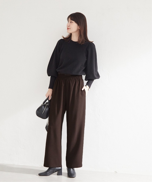 JOURNAL STANDARD（ジャーナルスタンダード）の「■《追加2》ウールライクストレッチワイドパンツ（その他パンツ・レディース・ブラック/ブラウン・34/36/38/40）」の3枚目の写真