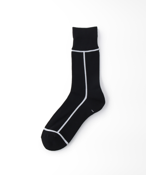 CHICSTOCKS（シックストックス）の「【CHICSTOCKS / シックストックス】LINE SOCKS（ソックス/靴下・メンズ・ブラック系その他/ブラック/ホワイト/ライトグレー/キャメル/グリーン/ダークブルー/オレンジ/グレー/モスグリーン・FREE）」の2枚目の写真