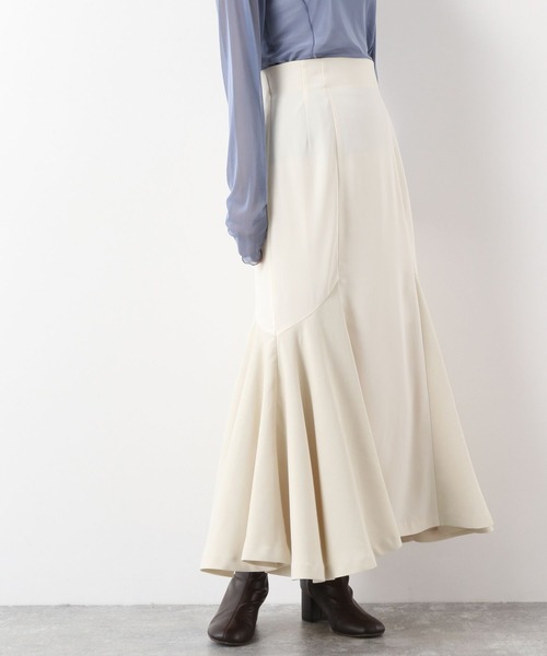 mysty woman(ミスティウーマン)の「サイド異素材マーメイドスカート 174367(スカート・レディース・ブラウン/ブラック/オフホワイト・FREE)」の8枚目の写真