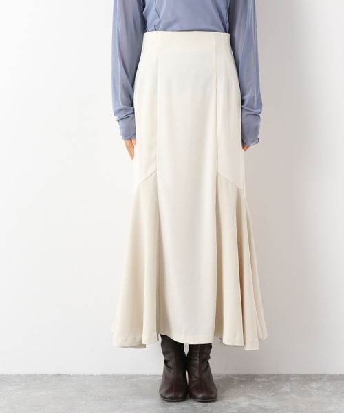 mysty woman(ミスティウーマン)の「サイド異素材マーメイドスカート 174367(スカート・レディース・ブラウン/ブラック/オフホワイト・FREE)」の9枚目の写真