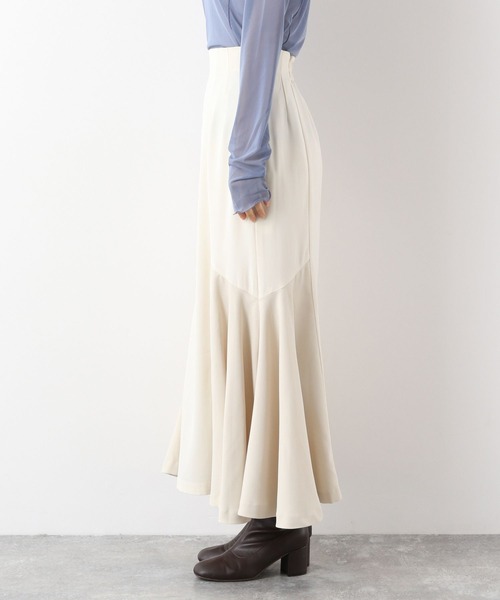 mysty woman(ミスティウーマン)の「サイド異素材マーメイドスカート 174367(スカート・レディース・ブラウン/ブラック/オフホワイト・FREE)」の10枚目の写真