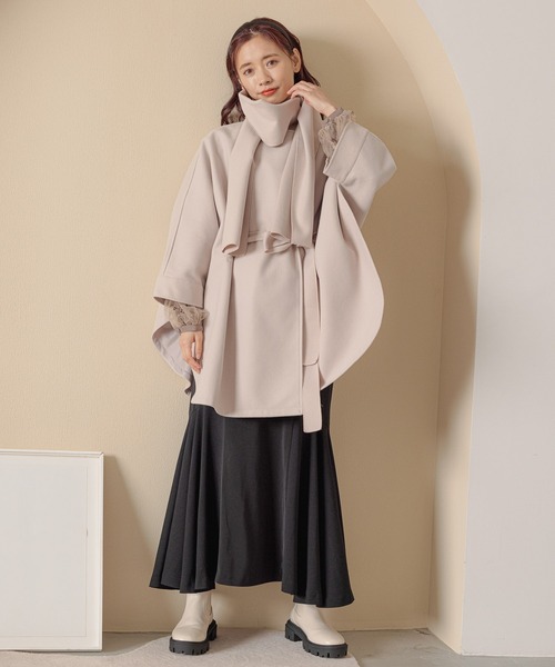 mysty woman(ミスティウーマン)の「サイド異素材マーメイドスカート 174367(スカート・レディース・ブラウン/ブラック/オフホワイト・FREE)」の22枚目の写真