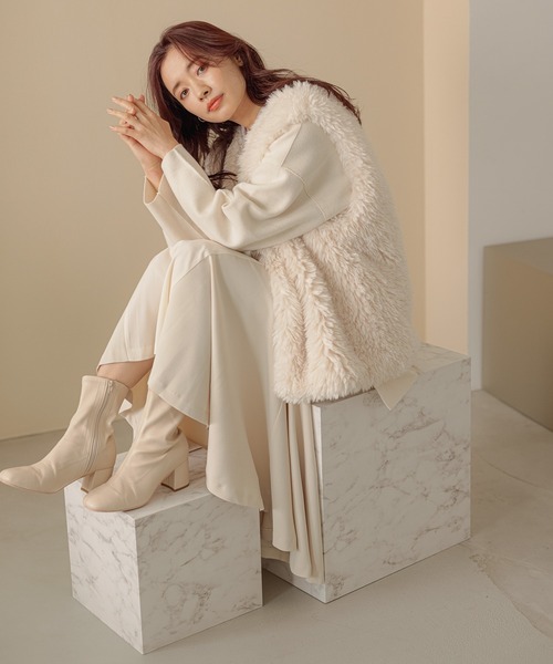 mysty woman(ミスティウーマン)の「サイド異素材マーメイドスカート 174367(スカート・レディース・ブラウン/ブラック/オフホワイト・FREE)」の19枚目の写真